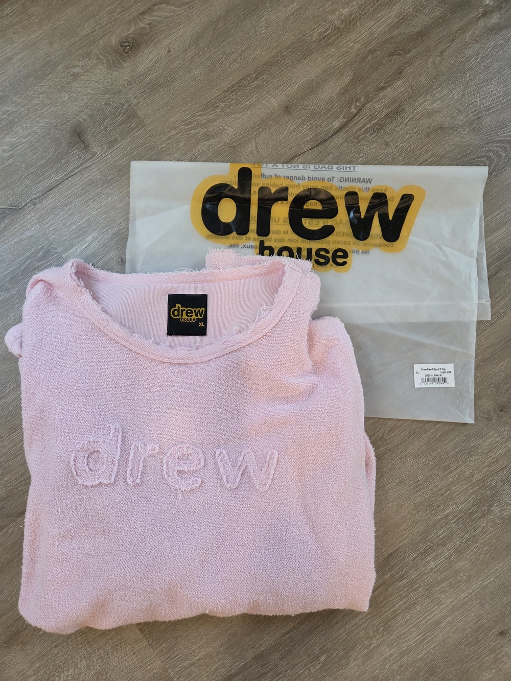 RARE Drew House OG reverse terry secret skater long sleeve shirt w/original bag